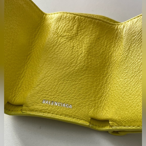 BALENCIAGA Paper Mini Trifold Wallet Purse Leather Made In Italy - Picture 15 of 17